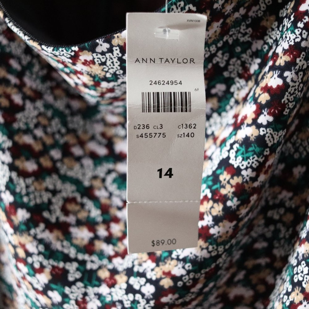 SOLD NWT ann taylor ruffled pencil skirt size 14 floral - Picture 8 of 8